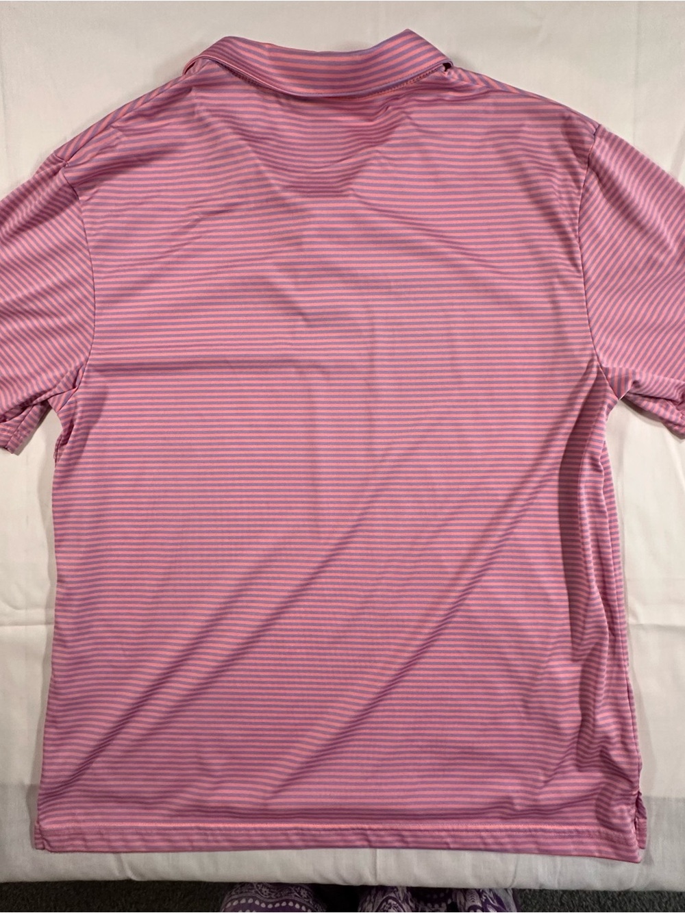 Zoom Pink Striped Men's Polo - Picture 10 of 10